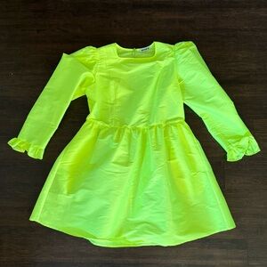 Batsheva Mini Prairie Dress Neon Yellow